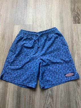 Vineyard Vines Blue Printed Boys Swim Trunks